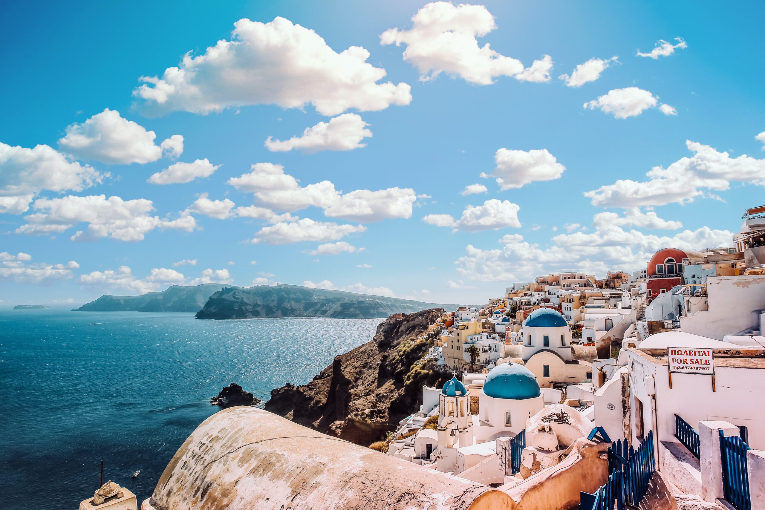 Krajobraz Santorinii w Grecji